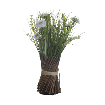 8J-12AK0003 Цветок искусственный 30 см Букет маргариток белых Garda Decor