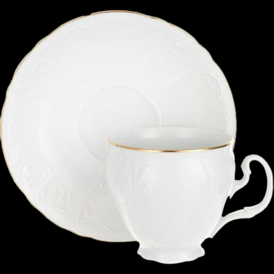 БЕР0202 Чайная пара 170мл Thun Bernadotte декор "Отводка золото"