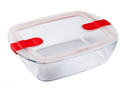 216PH00/7144 Форма стеклянная для запекания с крышкой  2,5л 28*20см, Pyrex, серия Cook&Heat 