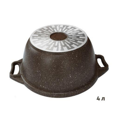 кмки42а Кастрюля 4л индукция, литой алюминий, Kukmara, серия Marble Induction 