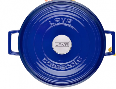 74953 Сотейник чугунный эмалированный 24см, 2,4л, индукция, Lava Majolica Blue
