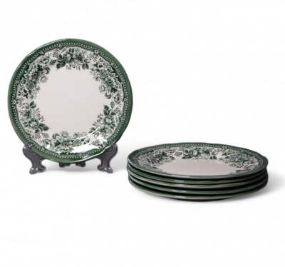 11-9911 Набор 6 десертных тарелок 18,5см, Claytan, серия DIANA ROSE JADE GREEN