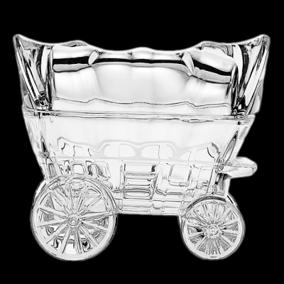 **990/58720/69700/160 Доза-шкатулка 16см хрусталь, Crystal BOHEMIA, декор "Повозка" 