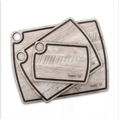DRJ29220523LS6 Доска разделочная с желобом, композитный материал, 29х22см, дуб светлый, ComposeEat