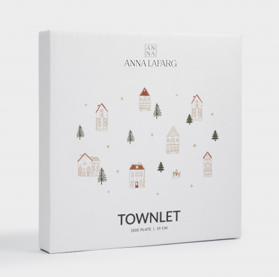 ANLAF-EL2401-1 Тарелка закусочная 19 см,  Anna Lafarg, декор Домики и ели, Townlet